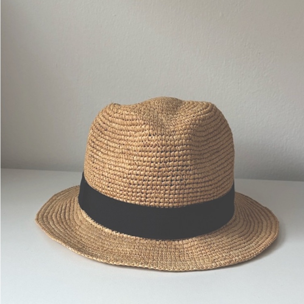 Tan Fedora Hat with Black Band